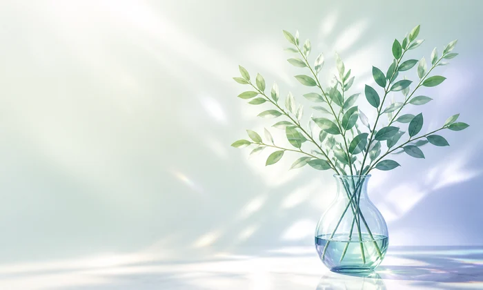 柔和光影中的植物枝叶